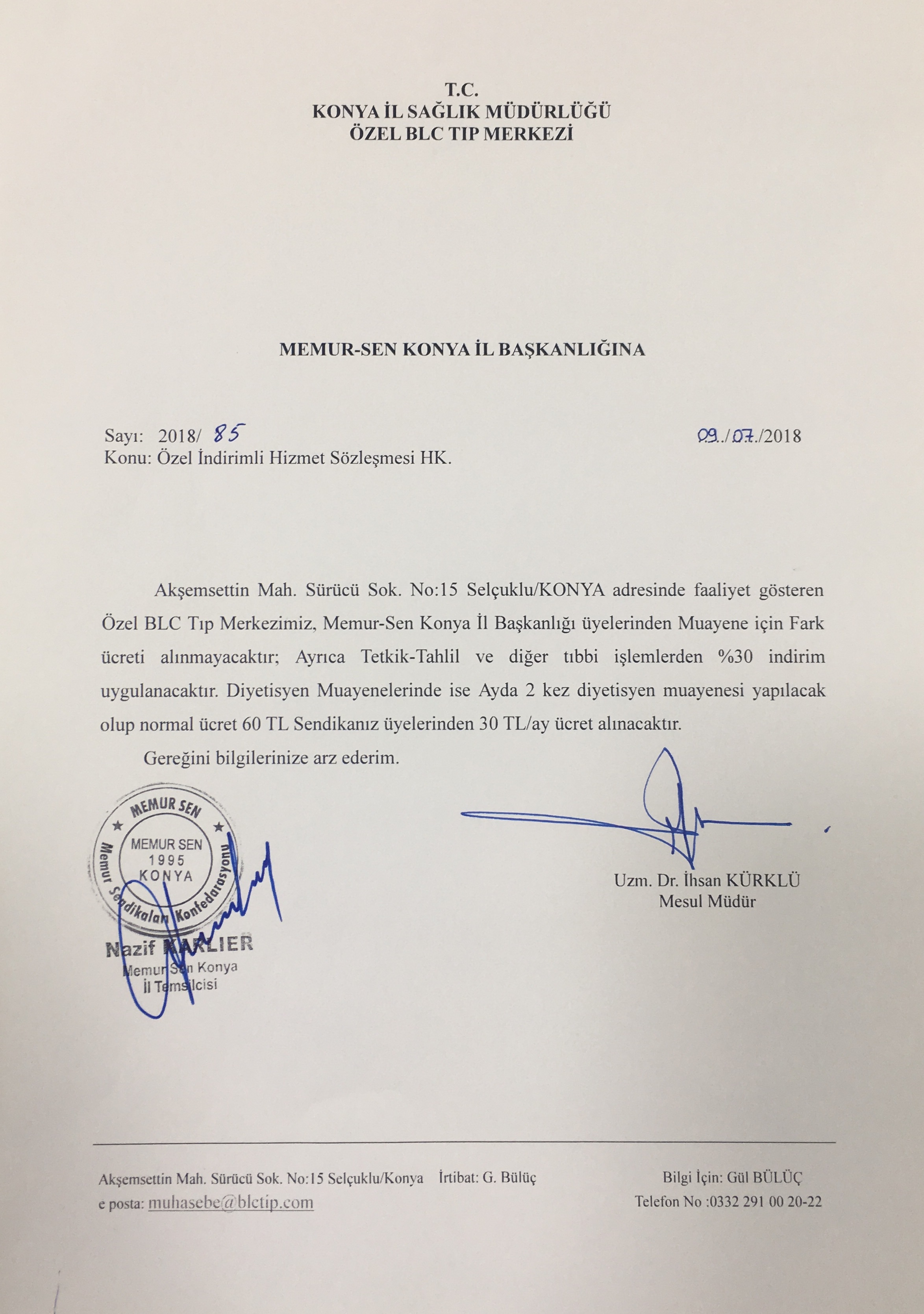 Özel BLC Tıp Merkezinden MemurSen�lilere 30 Özel İndirimli Tedavi