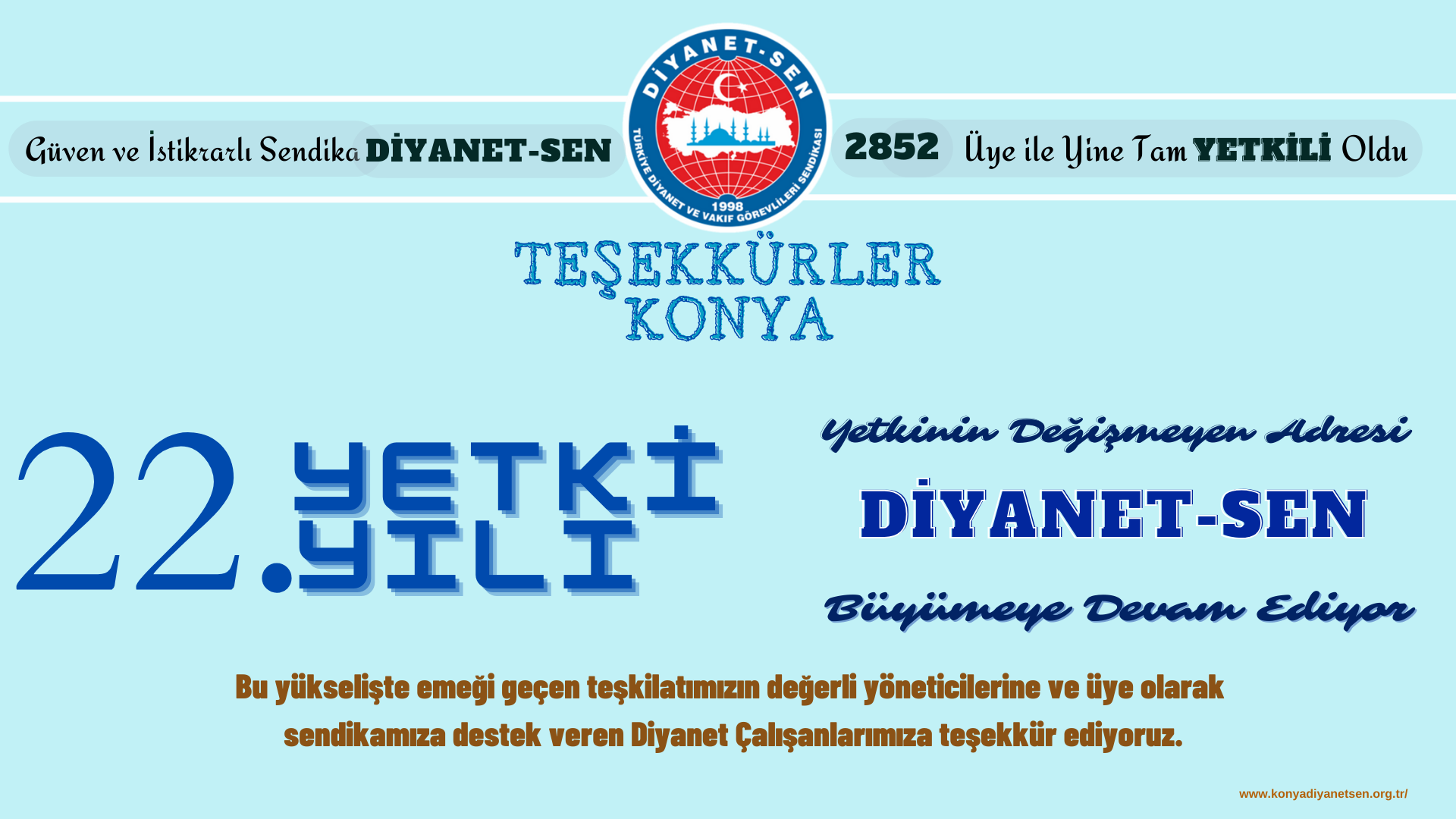 Konya’da Yetkinin Değişmeyen Adresi Yine Diyanet-Sen Oldu