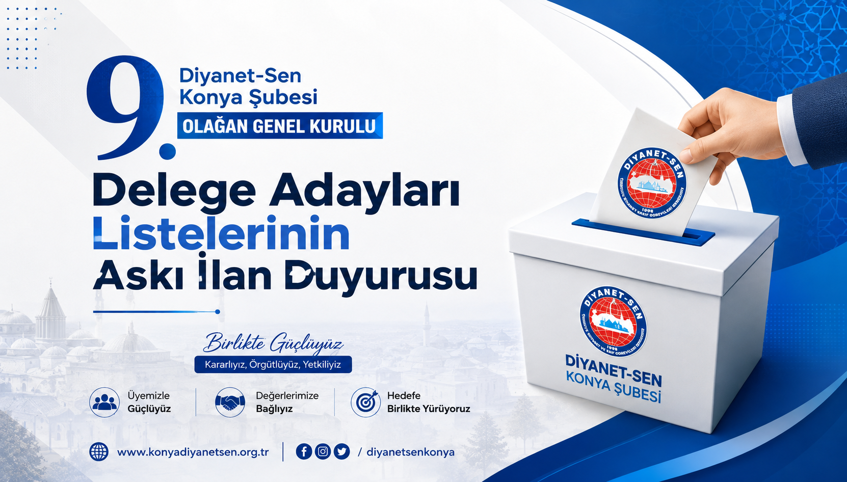 DELEGE ADAYLARI  LİSTELERİNİN ASKI İLAN DUYURUSU