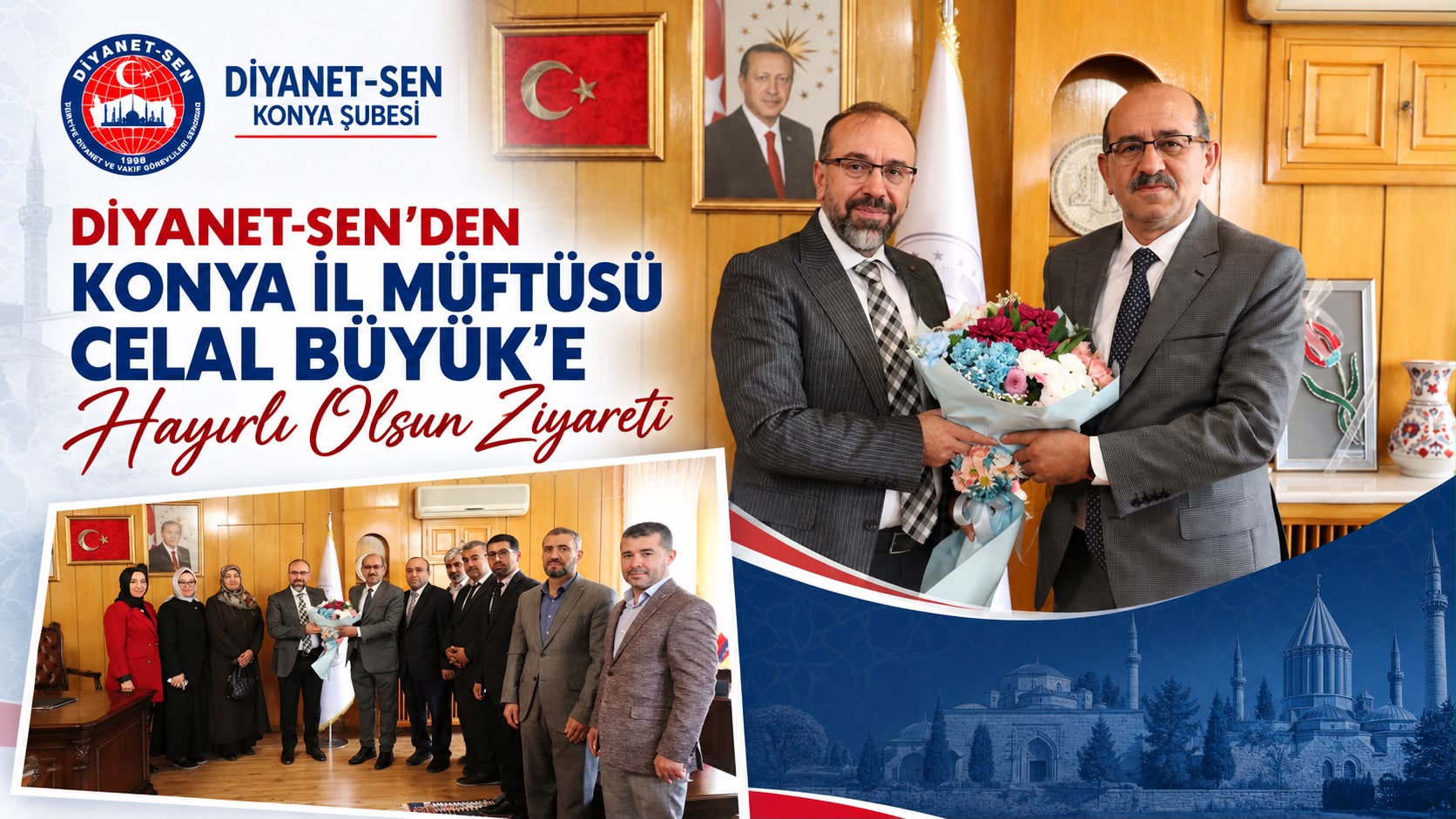 Diyanet-Sen’den Konya İl Müftüsü Celal Büyük’e Hayırlı Olsun Ziyareti